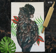 Load image into Gallery viewer, Black_Cockatoo_Tea_Towel