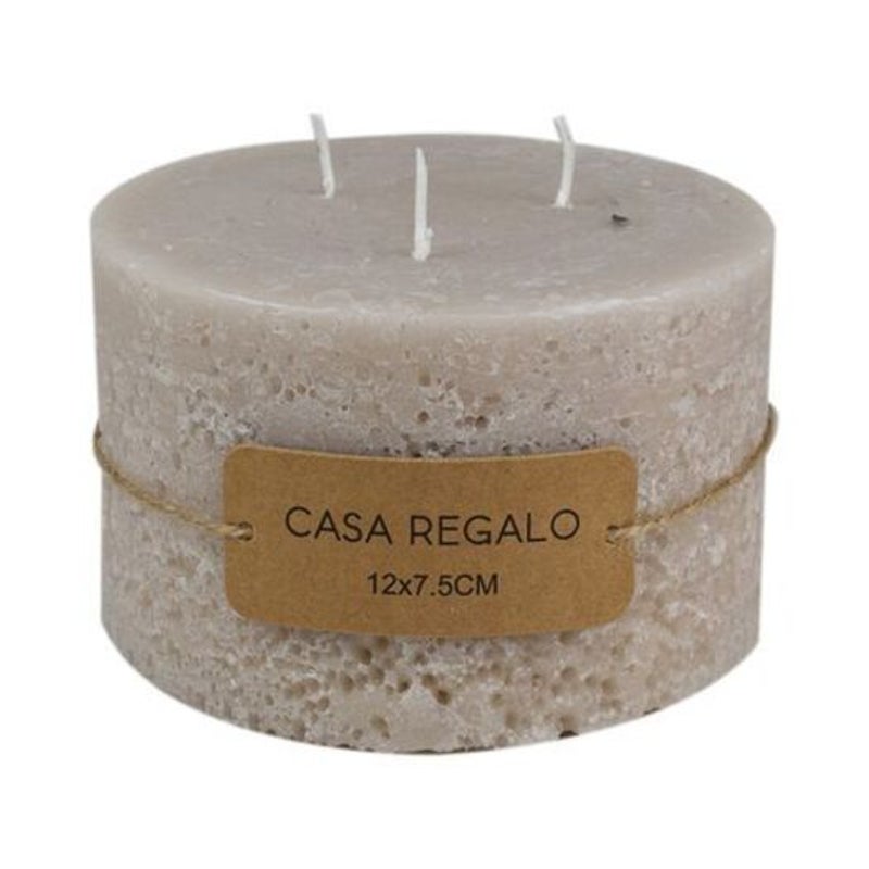 Casa Regalo Earth Pillar Candle12x7.5CM- Cream