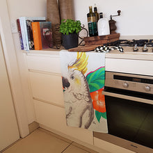 Load image into Gallery viewer, Cockatoo_Hibiscus_Tea_Towel_Kitchen