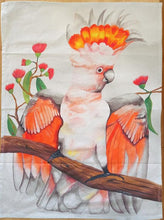 Load image into Gallery viewer, Major Mitchell Cockatoo Apricot Australian Souvenir Tea Towel 70cm x 50cm
