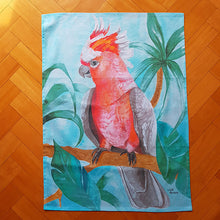 Load image into Gallery viewer, Major Mitchell Cockatoo Australian Souvenir Aqua Tea Towel 70cm x 50cm