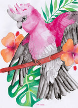 Load image into Gallery viewer, Pink_Gray_Galah_Tea_Towel_Art