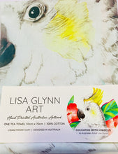 Load image into Gallery viewer, Cockatoo_Hibiscus_Tea_Towel_Packaging