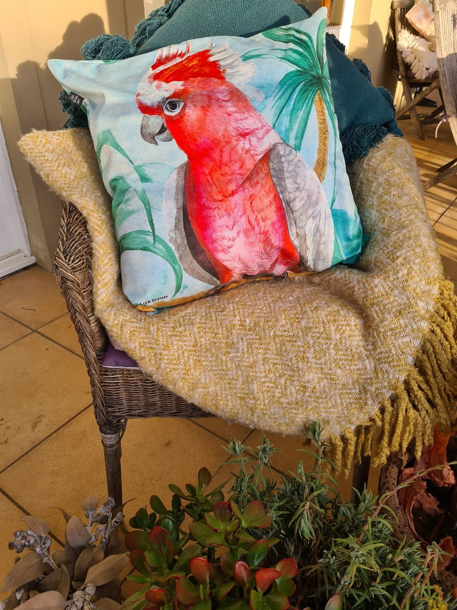 MAJOR MITCHELL COCKATOO CUSHION + INSERT 45CMX 45CM - Luggage With  Looks-Giftware