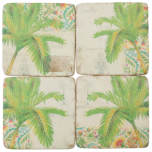 COS9307 Palm DWBH Set of 4 Coasters